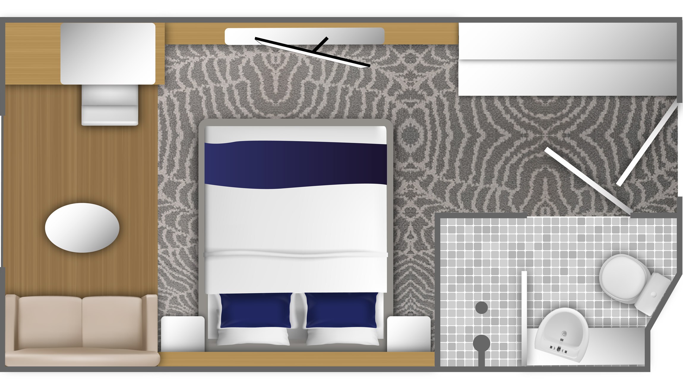 Category B solo french balcony cabin deck 7 floor plan ocean albatros