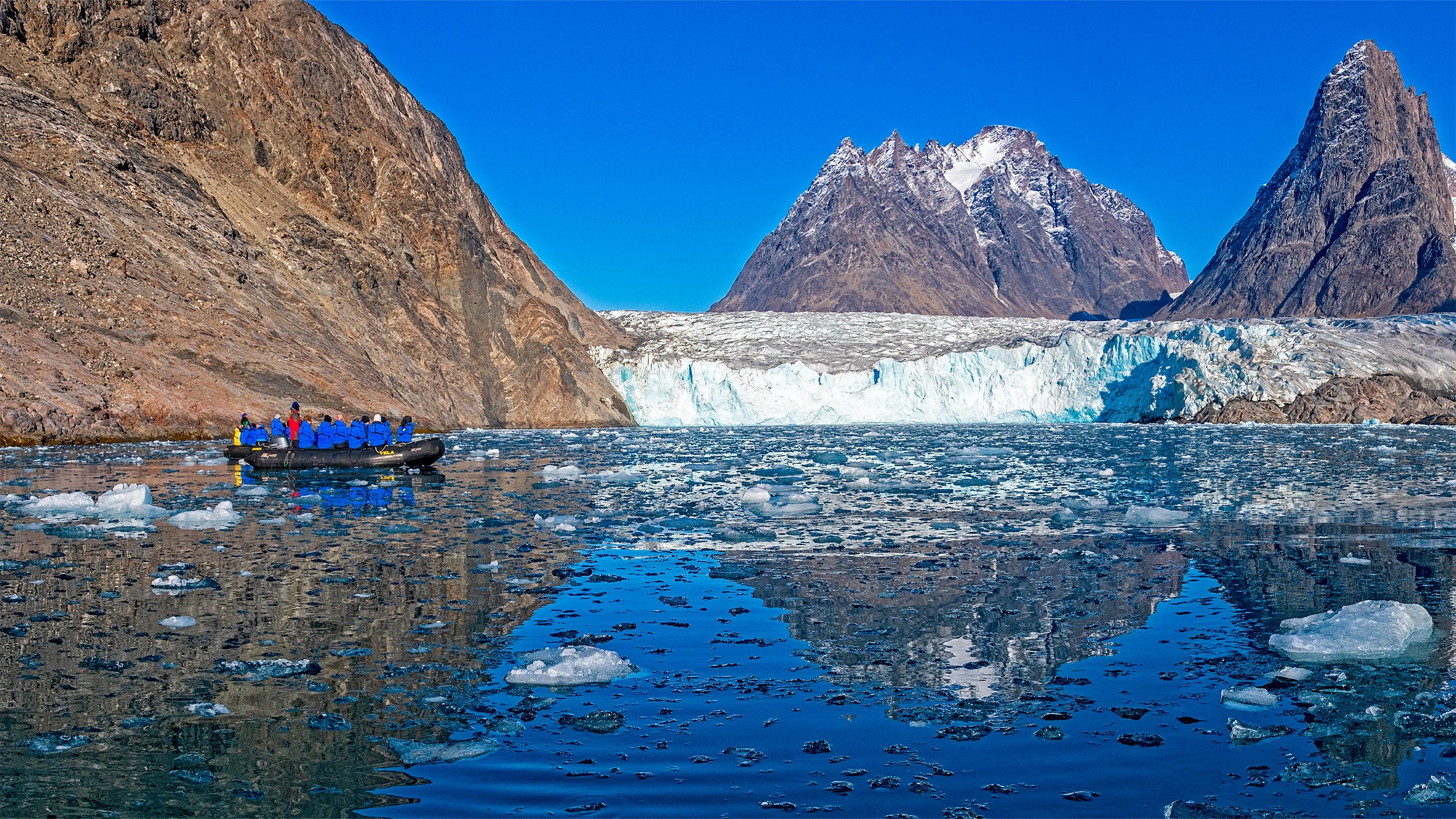 Zodiac cruising in Greenland