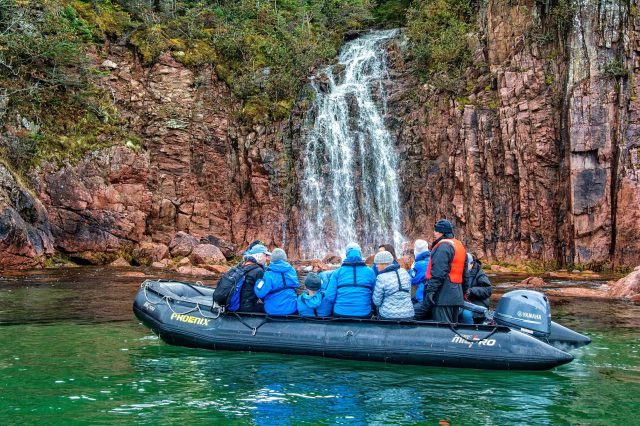 Zodiac cruise waterfall newfoundland