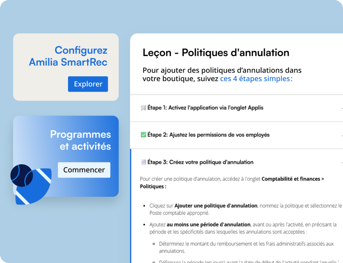 AU Configuring Amilia Smart Rec FR feb17