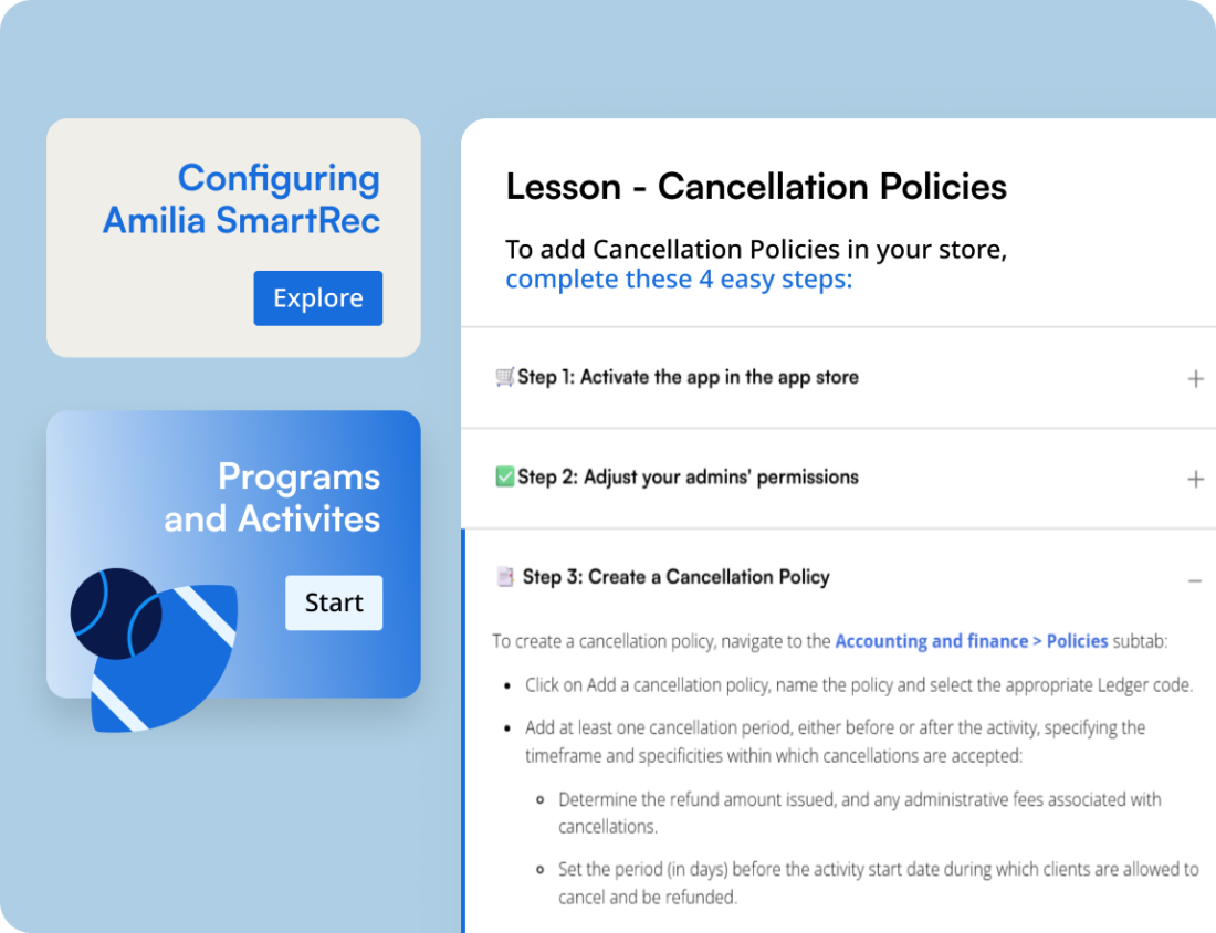 AU Configuring Amilia Smart Rec feb17