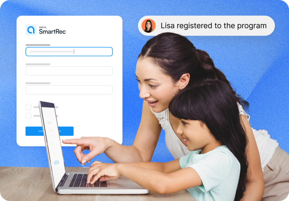 Mother dauther signingup registration to program EN 2x