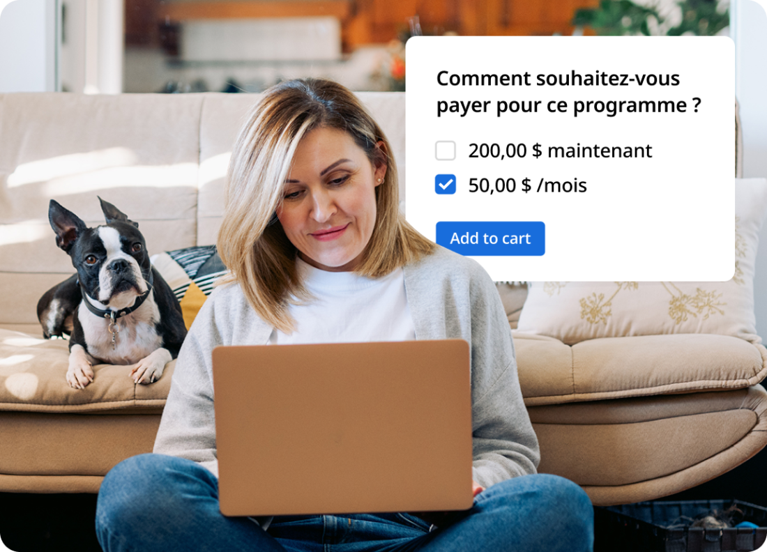 Register payment plan installment option FR
