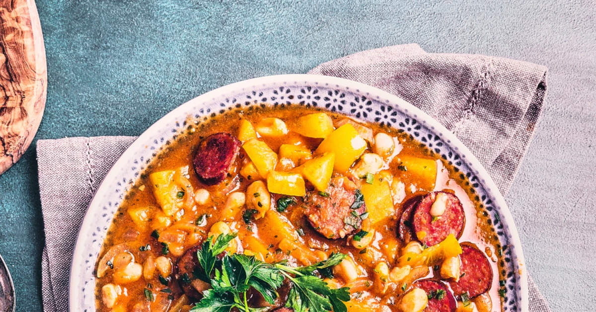 Ragoût de saucisses italiennes et légumes d'automne, pilaf Antoine.ca