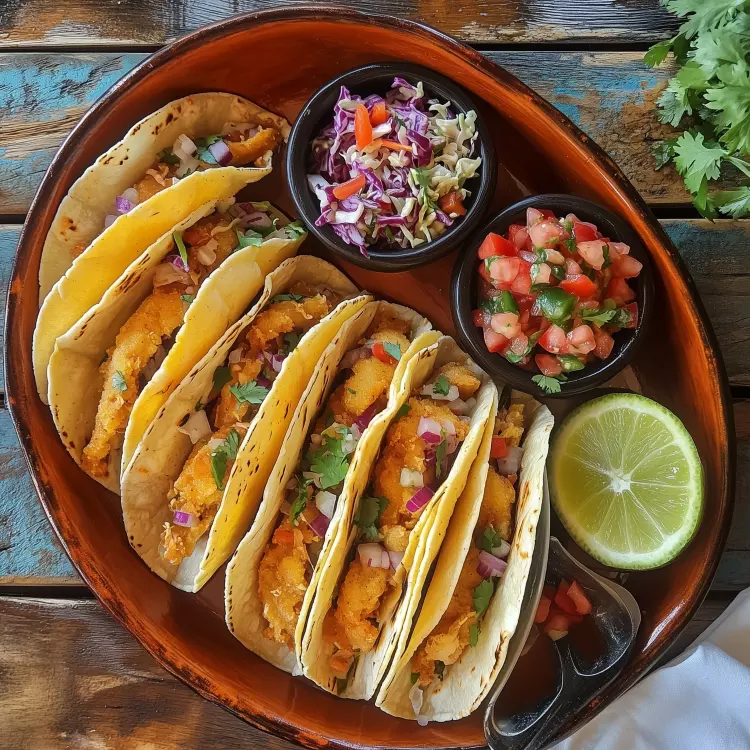 On se fait livrer 16 tacos - Beignets de morue - fajitas de poulet- bœuf aux haricots noirs et maïs - guacamole - pico de gallo - salade de chou