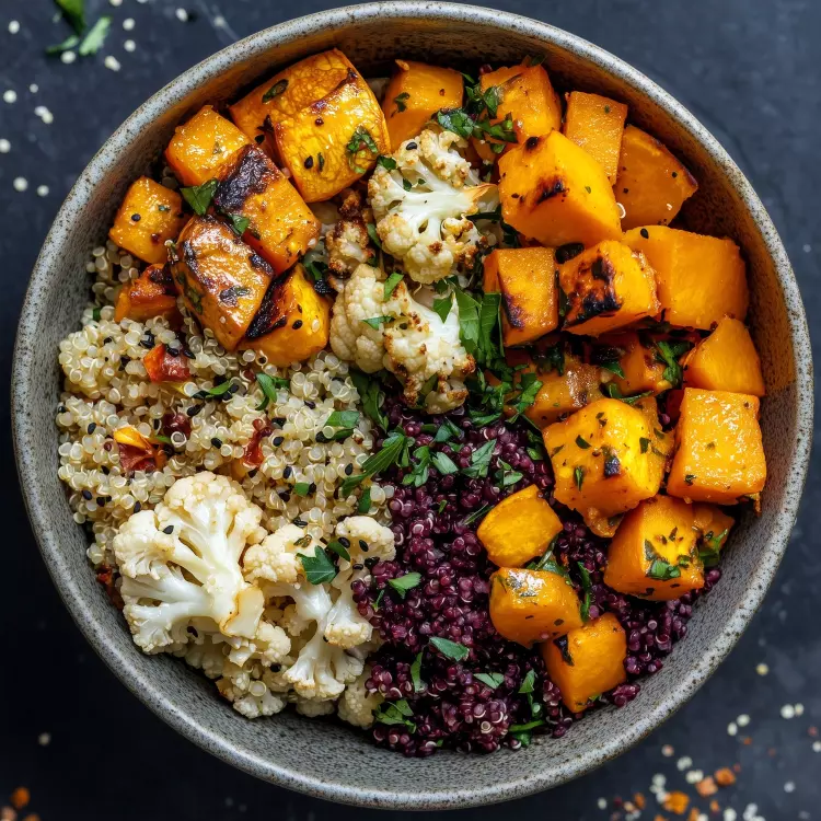 Salade de couscous, chou-fleur, courge butternut et halloumi rôtis (750ml)