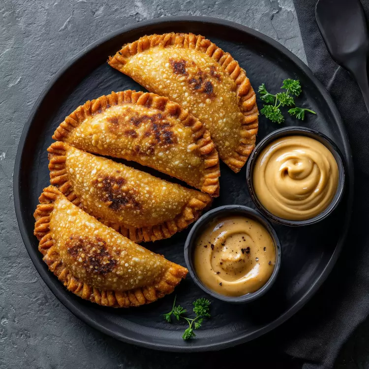 4 empanadas épinards fromage de la panaderia Romina, mayo chipotle