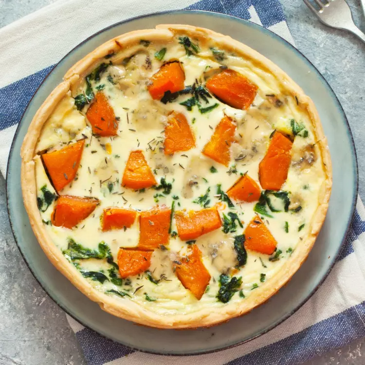 Quiche à la courge butternut et emmental