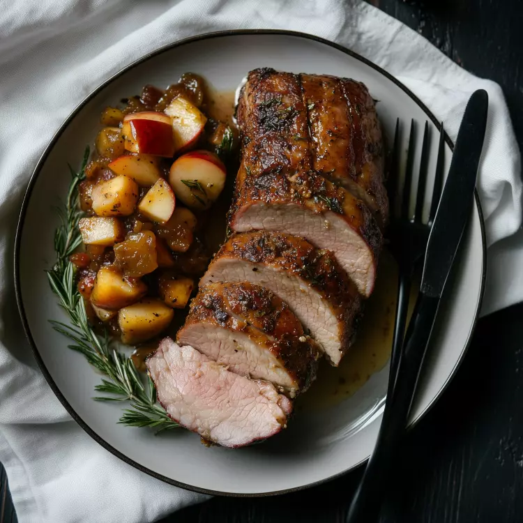 Filet de porc à l'érable, chutney de pommes