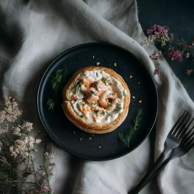 2 vol-au-vent aux crevettes de Matane