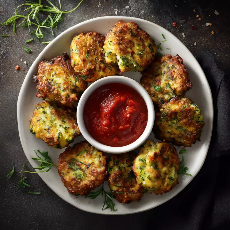 8 croquettes de brocoli au fromage, sauce marinara