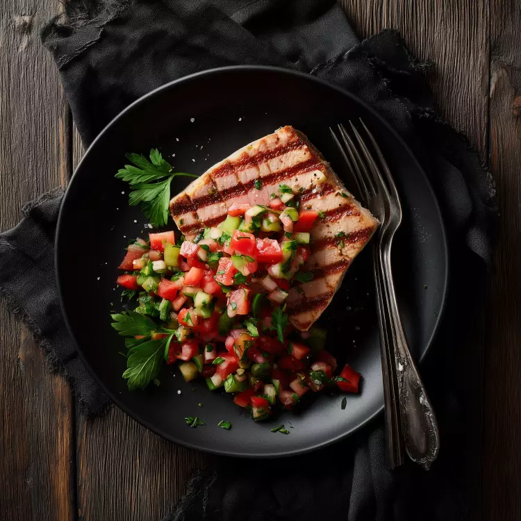 2 steaks de thon rosé lime chipotle, pico de gallo