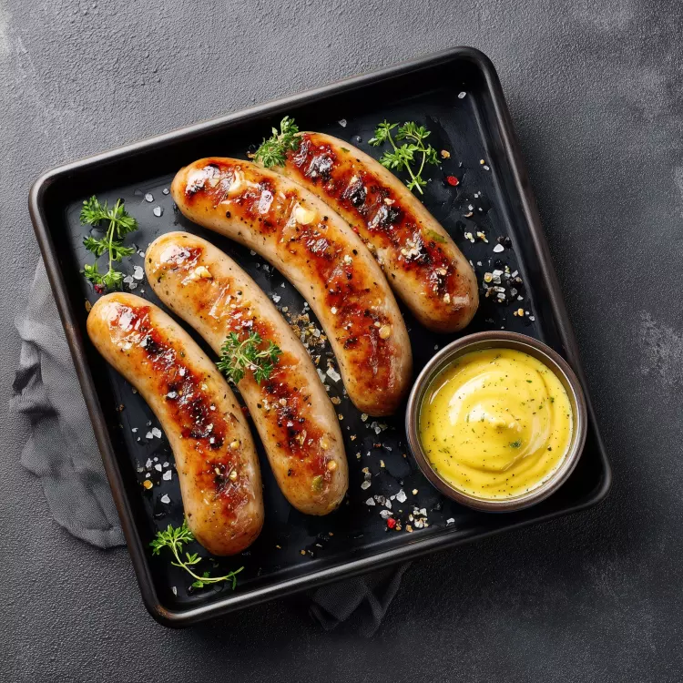 4 saucisses italiennes douces, moutarde aux pommes