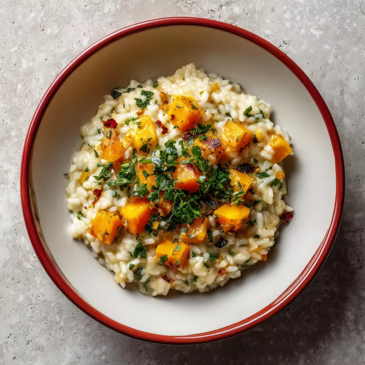 Risotto safrané à la milanaise, antipasti de courges, gremolata