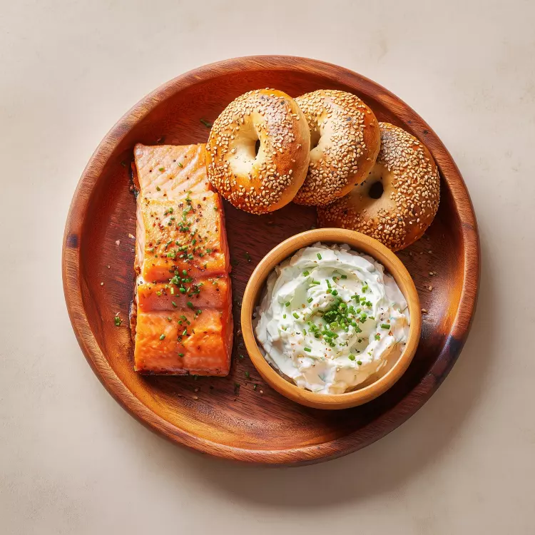 4 bagels au saumon fumé à chaud (200g) et fromage à la crème assaisonné