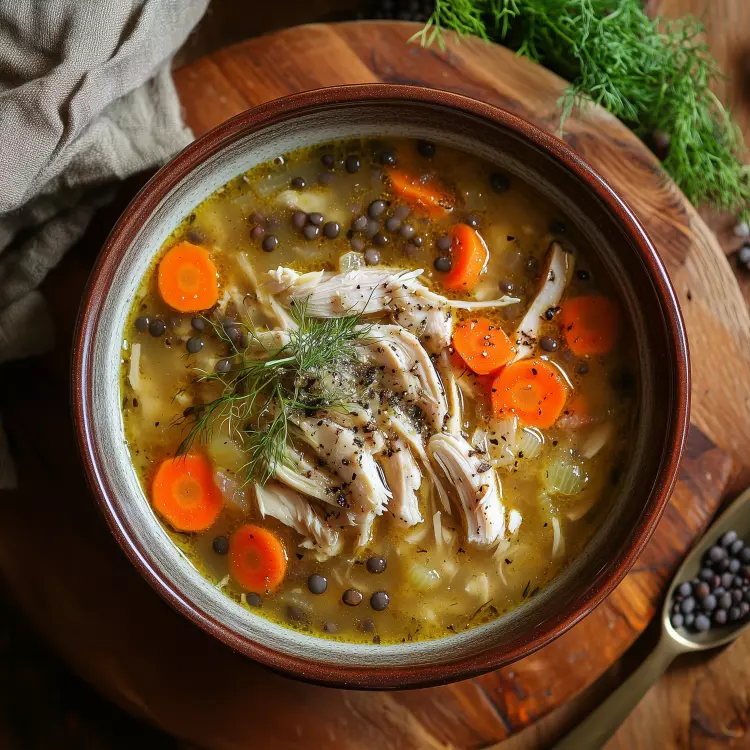 Soupe méditerranéenne de lentilles et légumes