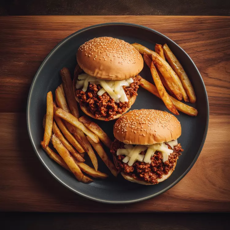 2 sloppy Joe de poulet, pains briochés et rattes rôties