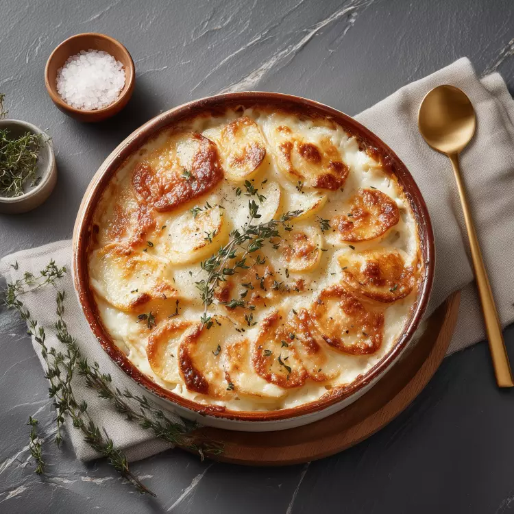 Étagé de poulet grillé et dauphinois