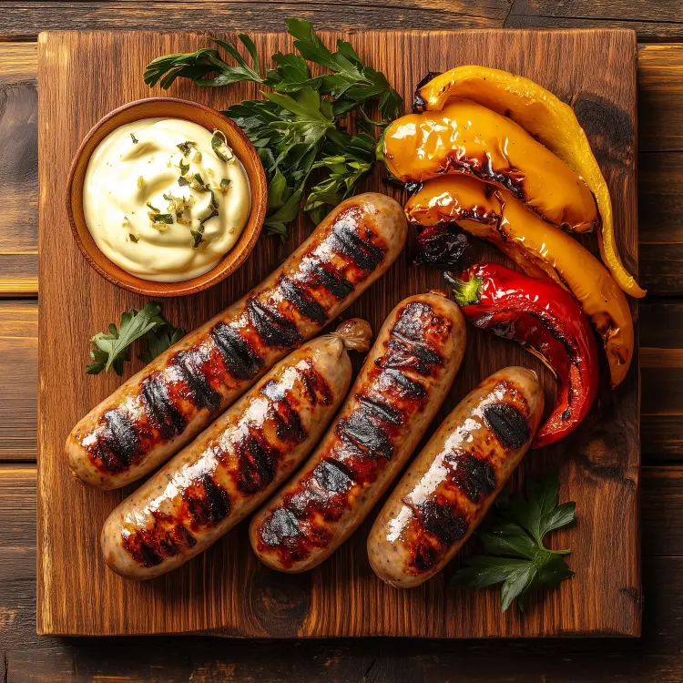 Kit sur plaque - 4 saucisses au parmesan, légumes, mayo dijonnaise
