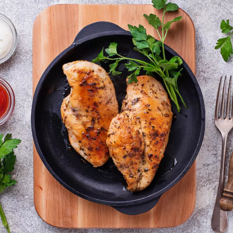 2 poitrines de poulet, sauce soya sésame