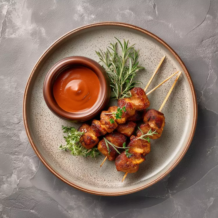 4 brochettes de filet de porc Buffalo