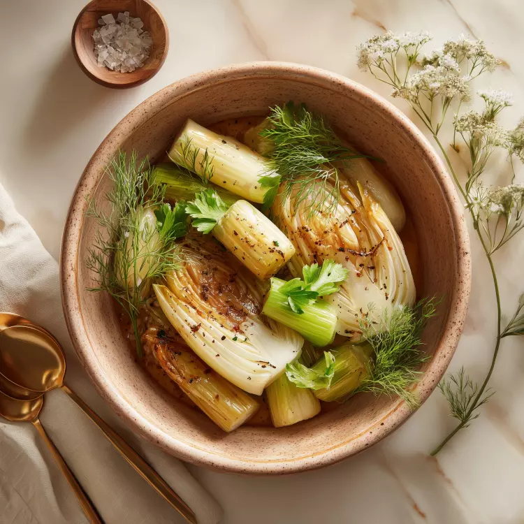 Endives et poireaux braisés à l'érable