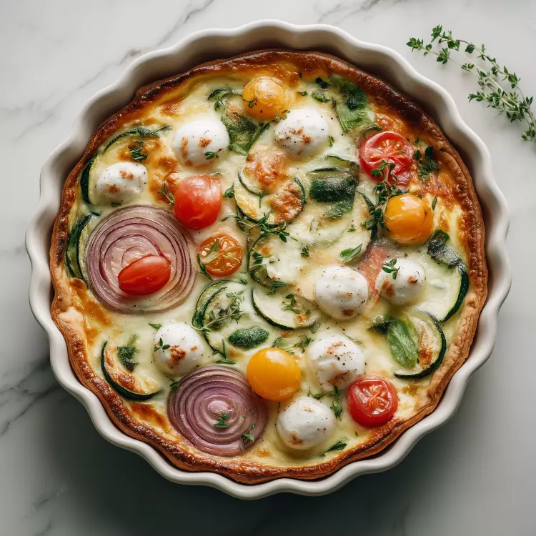 Quiche jardinière de légumes aux bocconcinis