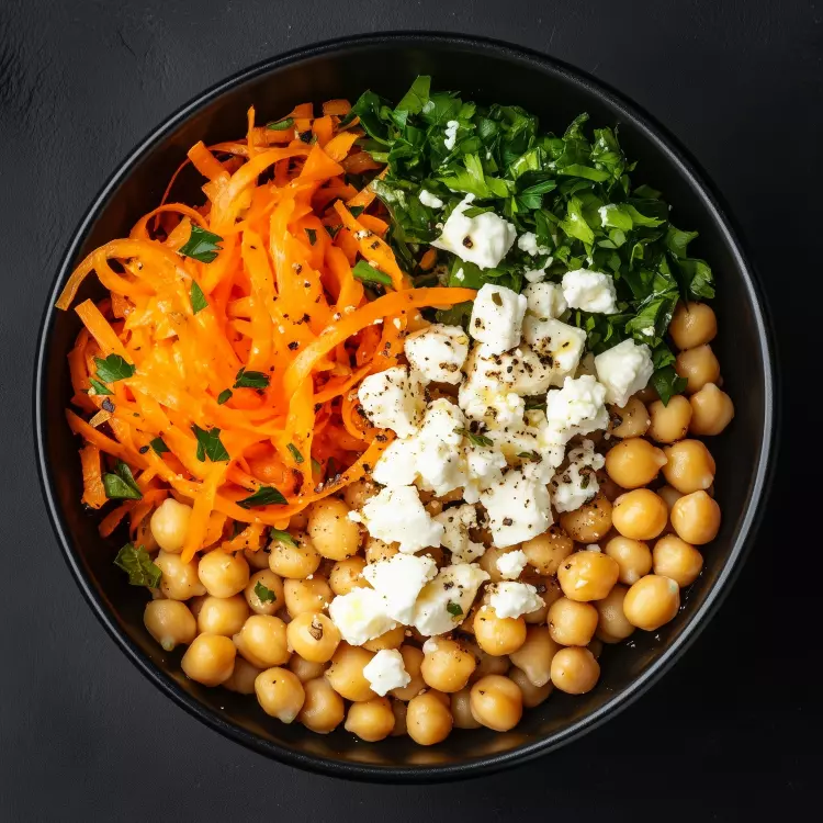 Salade de pois chiches, carottes, halloumi et abricots, vinaigrette au miel d'Anicet (750ml)