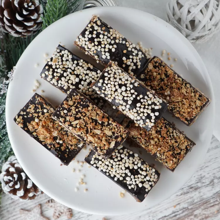 Duo de barres veganes sans gluten (8) - Caramel et chocolat - La Gâtelière