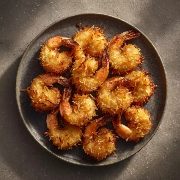 Crevettes croustillante (12), sauce mangue, coco, lime, cari