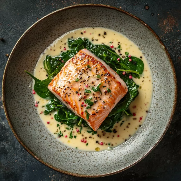 2 pavés de morue d'Islande, tombée d'épinards