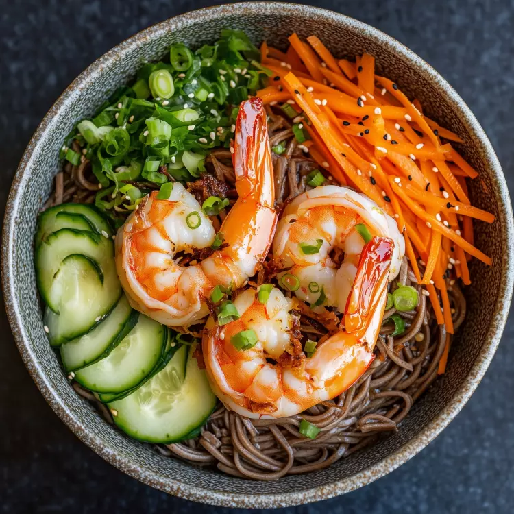 12 crevettes tigrées, caramel d'érable, gingembre et tamari