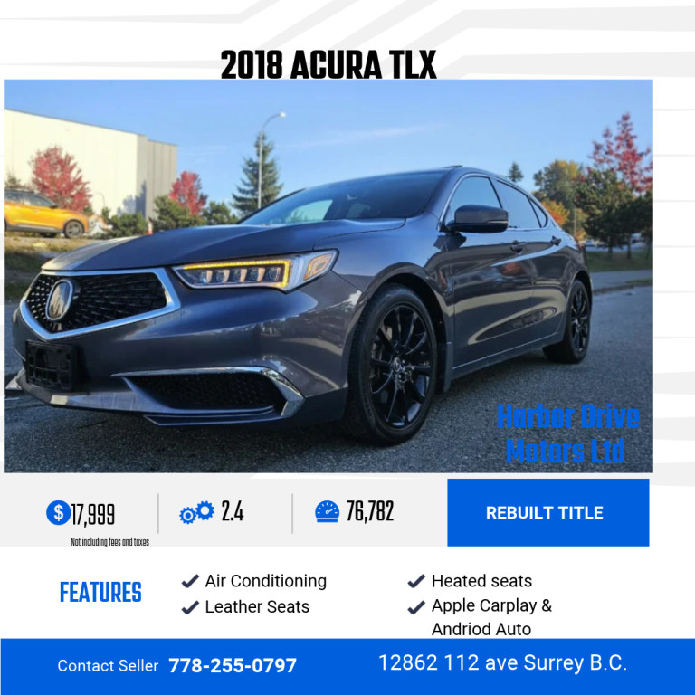  2018 Acura TLX FWD   