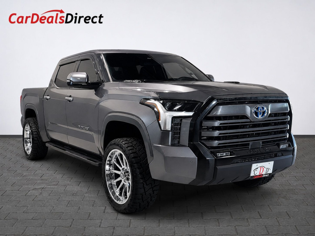 Gray 2022 Toyota Tundra Hybrid Pickup Truck Four-Wheel Drive Automatic