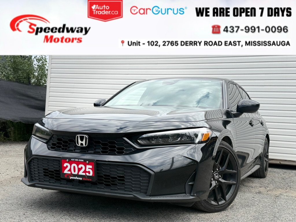 Black 2025 Honda Civic Sedan Front-Wheel Drive Automatic