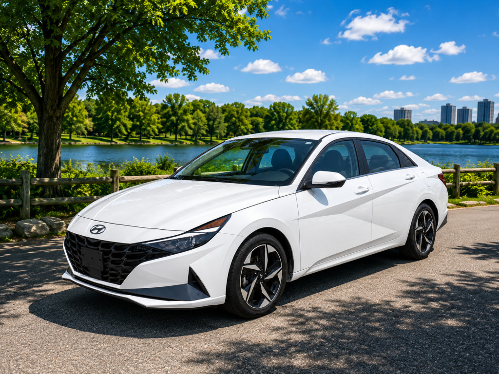 White 2022 Hyundai Elantra Sedan Automatic