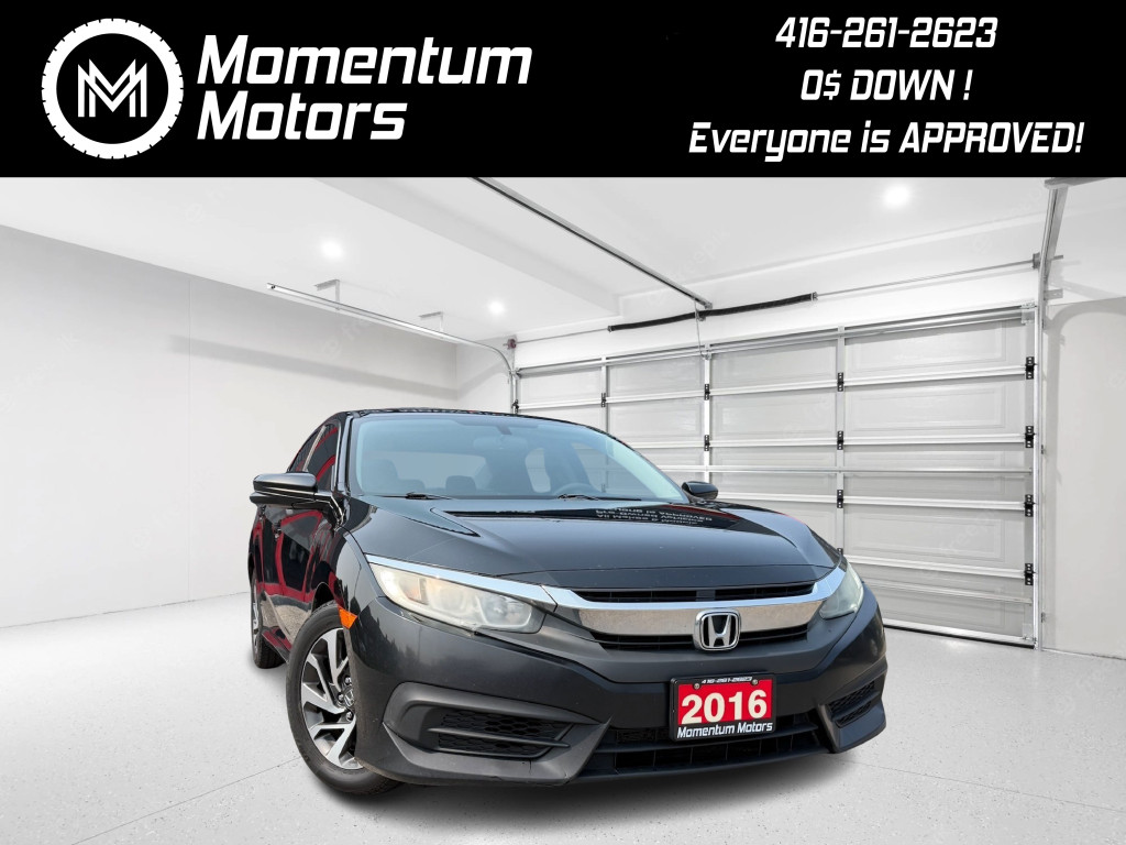 Black 2016 Honda Civic Sedan Front-Wheel Drive Continuously Variable Transmission