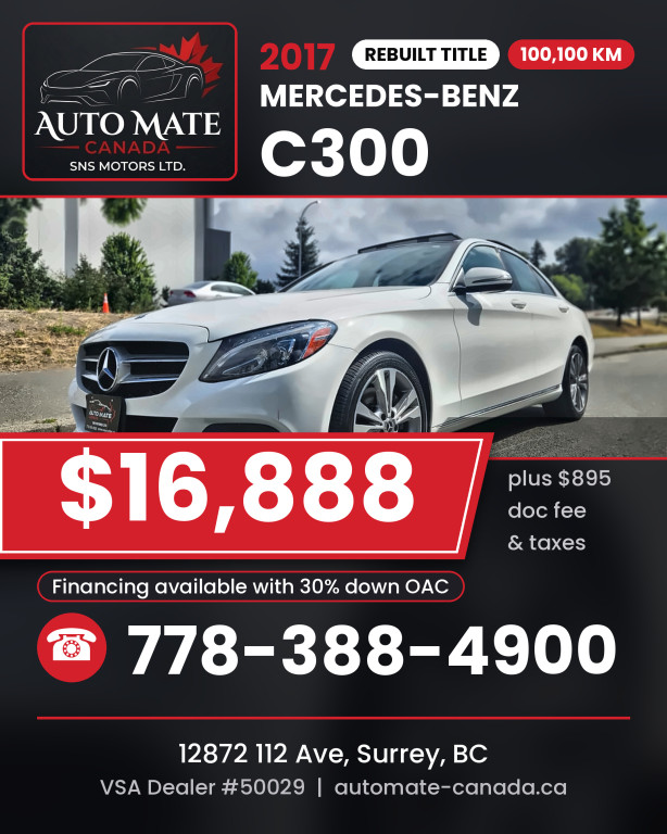 2017 Mercedes-Benz C-Class C 300 4MATIC
