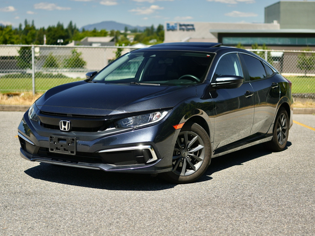 Blue 2021 Honda Civic EX FWD Sedan Front-Wheel Drive Automatic