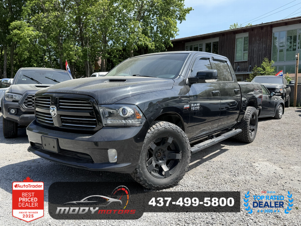 Black 2017 RAM 1500 Sport Crew Cab 4WD Pickup Truck Four-Wheel Drive Automatic