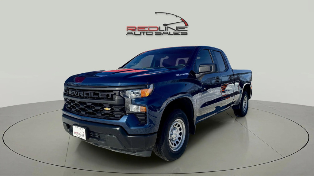 Blue 2022 Chevrolet Silverado 1500 Work Truck Double Cab RWD Pickup Truck 4X2 Automatic