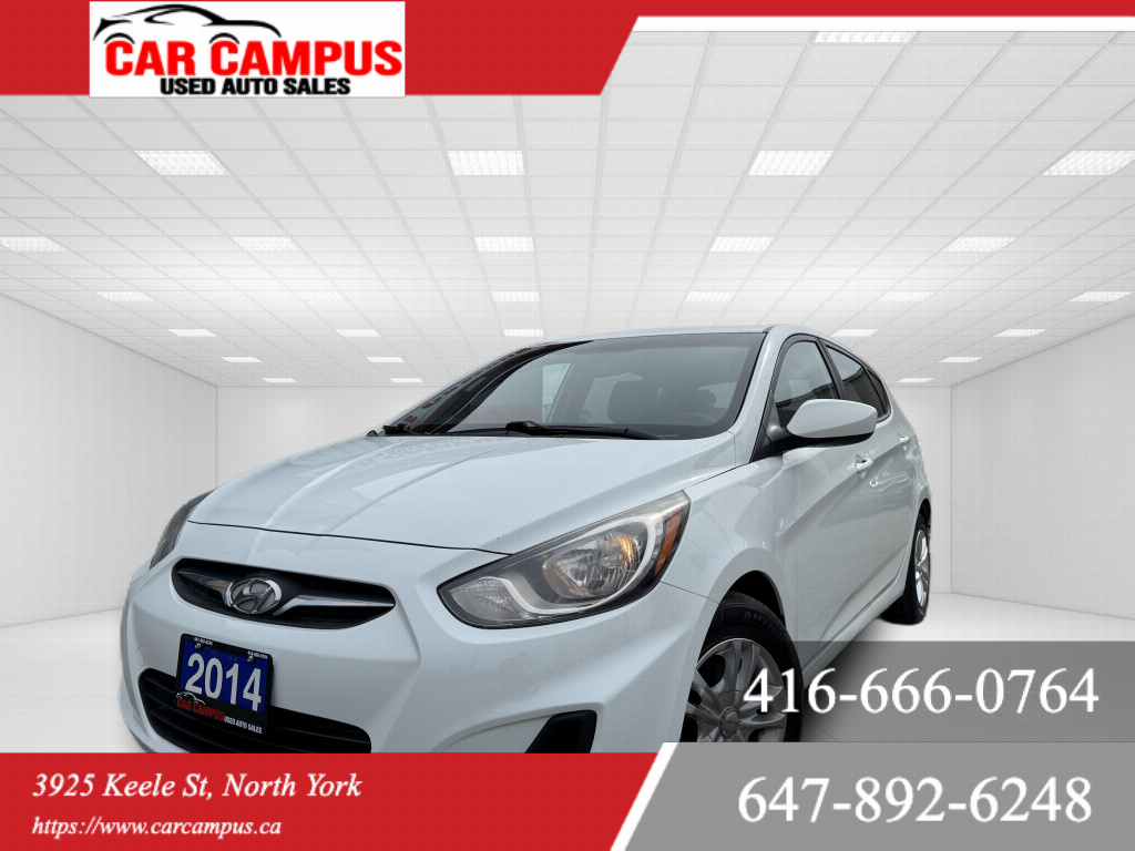 White 2014 Hyundai Accent Hatchback  Automatic