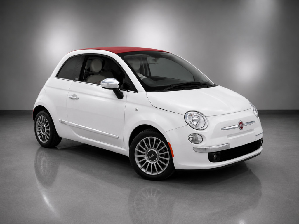 White 2015 FIAT 500 Lounge Convertible Convertible Front-Wheel Drive Manual