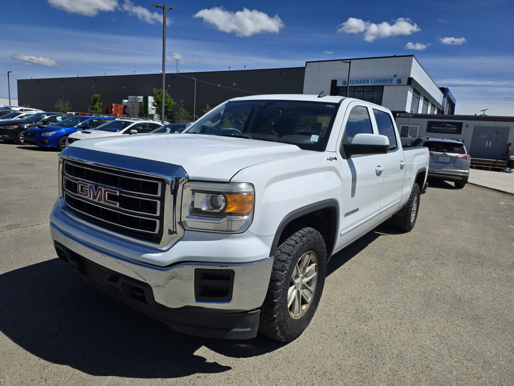 White 2014 GMC Sierra 1500 SLE Crew Cab 4WD Pickup Truck Four-Wheel Drive Automatic