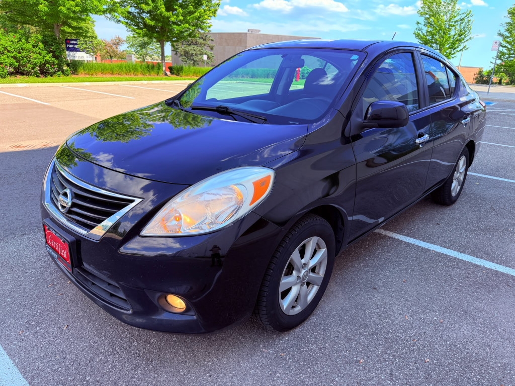 Black 2012 Nissan Versa 1.6 S Sedan Front-Wheel Drive Automatic