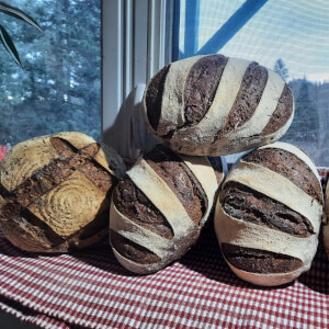 Pain pumpernickel (noir) aux graines de carvi  