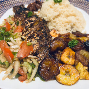 Poisson Braisé Attieke Alloco