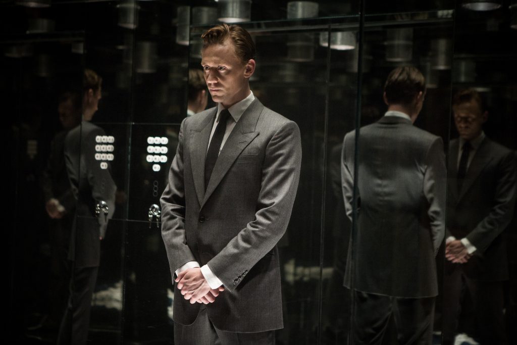 High-Rise, directed by Ben Wheatley, stars Tom Hiddleston (pictured), Jeremy Irons, Sienna Miller, Luke Evans, and Elisabeth Moss.