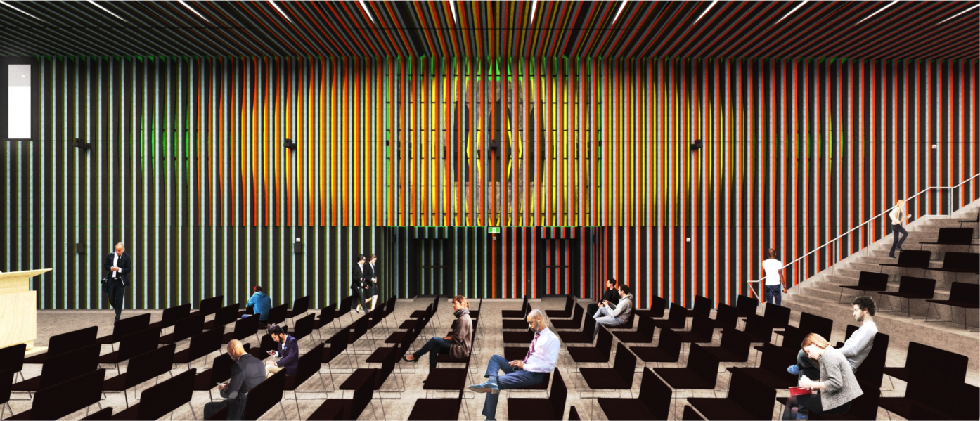 Principal Hall Public Lecture Set-Up. Rendering by NADAAA