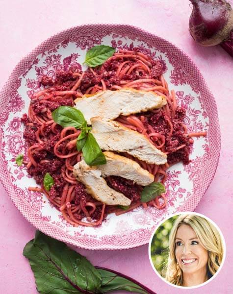Linguines With Creamy Beet Pesto